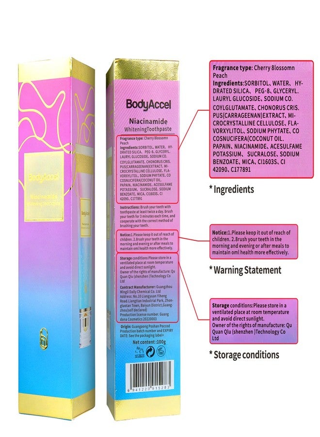 بودي أكسيل معجون أسنان BodyAccel لتبييض الأسنان بالنياسيناميد - إزالة البقع وإنعاش النفس - Image 3